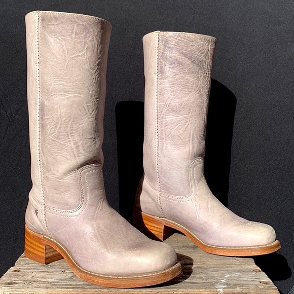 FRYE Campus 14L Rare Gray Purple Tall Western Motorcycle Moto Boots Size 10 - Picture 4 of 11